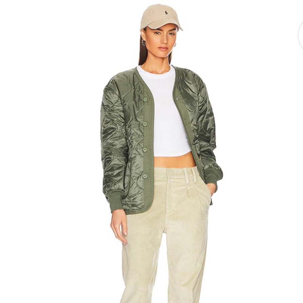 Like New- Alpha Industries Quilted Liner Jacket in Olive Camo